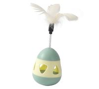 Slow Feeding Ball for Cats, Superior Feather Cat Treat Dispenser Toy for IQ Training Lovely Interactive Indoor for Dogs (Yellow Green)
