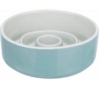 Slow Feeding bowl, ceramic, 0.45 l/ø 14 cm, grey/blue