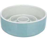 Trixie Slow Feeding Ceramic Bowl Grey/Blue - 17cm