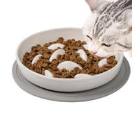 Slow Feeding Cat Interactive Cat Puzzle Feeding Bowl, Non Slip Cat Food Bowl for Slow Eating, Slow Eating Feeder for Indoor Cats, Anti-Killing Cat Bowl for Portion