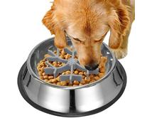 Slow Feeding for Dogs,Anti-Gagging Dish | Silicone and Stainless Steel Dish for Slow Eating - for Dogs Puppies Cats Small Medium Large Breeds