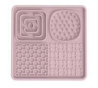 Slow Feeding Pet Mat with Non Slip Suction Cup, for Treats, Made of Easy to Clean Silicone for Dogs and Cats (Pink)