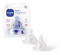 (Slow Flow) MAM Teats Size 2 Suitable for 2+ Months MAM Medium Flow Teats with SkinSoft Silicone Fits All MAM Baby Bottles Baby Feeding Essentials Pack of 2