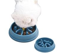 Slow Food Bowl | Anti-Glutton, Spiral Design, Non-Slip Base, Perfect for Small and Medium Dogs to Prevent Choking, Bloat (Blue)