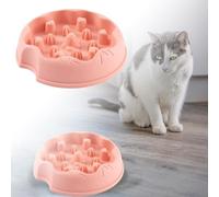 Slow Food Bowls for Pets, Feeder Against Eating, Non-Slip Cat Bowls with Large Volume, Knock-Proof Dog Bowls, Plastic, Ideal Slow Food Devices for Dogs, Cats (B, 20 cm)