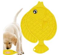 Slow Food Mat for Cats, Feeding Mat for Slow Food for Dogs, Fish Shaped Lick Cushion for Dogs, Treat Toy for Dogs, Slow Eating Puppy Enrichment Toy with