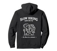 Slow Hikers Society Be There in A Minute Turtle Hiking Funny Pullover Hoodie