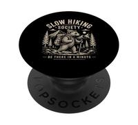 Slow Hiking Society Bear Hiker Mountain Trek PopSockets Adhesive PopGrip