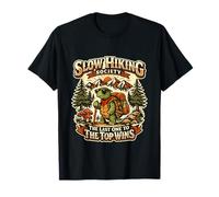 Slow Hiking Society Last One to The Top Wins Funny Turtle T-Shirt