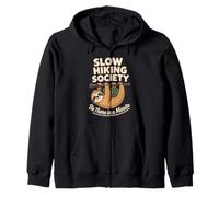 Slow Hiking Society Sloth Be There in a Minute Zip Hoodie