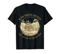 Slow Hiking Society The Last One to The Top Wins Turtle Value Graphic T-Shirt