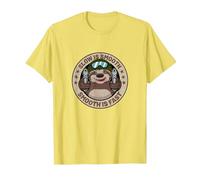 Slow is Smooth is Fast Funny Sloth Firearm Shooting Shirt T-Shirt, Men, Lemon Yellow, 3X-Large