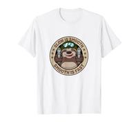 Slow is Smooth is Fast Funny Sloth Firearm Shooting Shirt T-Shirt, Men, White, 4X-Large