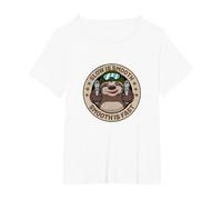 Slow is Smooth is Fast Funny Sloth Firearm Shooting Shirt T-Shirt, Women's Plus, White, 1X