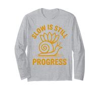 Slow is Still Progress Snail Yoga Mindfulness Design Long Sleeve T-Shirt