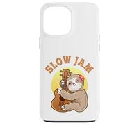 Slow Jam Funny Cute Girl Sloth Ukulele Uke Guitar Player Case for iPhone 13 Pro Max