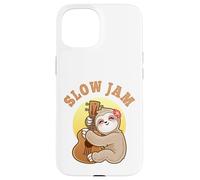 Slow Jam Funny Cute Girl Sloth Ukulele Uke Guitar Player Case for iPhone 15