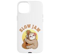 Slow Jam Funny Cute Girl Sloth Ukulele Uke Guitar Player Case for iPhone 15 Plus