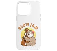 Slow Jam Funny Cute Girl Sloth Ukulele Uke Guitar Player Case for iPhone 15 Pro Max