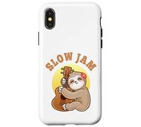 Slow Jam Funny Cute Girl Sloth Ukulele Uke Guitar Player Case for iPhone X/XS