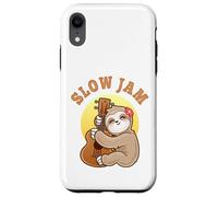 Slow Jam Funny Cute Girl Sloth Ukulele Uke Guitar Player Case for iPhone XR