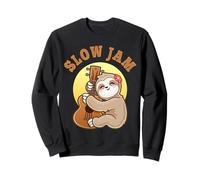 Slow Jam Funny Cute Girl Sloth Ukulele Uke Guitar Player Sweatshirt