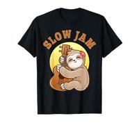 Slow Jam Funny Cute Girl Sloth Ukulele Uke Guitar Player T-Shirt