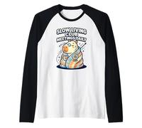 Slow Living Club Meetings Daily Chill Champion Capybara Raglan Baseball Tee