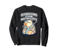 Slow Living Club Meetings Daily Chill Champion Capybara Sweatshirt