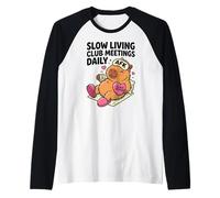 Slow Living Club Meetings Daily Lazy Capybara Tea Cozy Raglan Baseball Tee