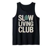 Slow Living Leaf Design Slow Down Tank Top