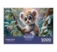 Slow Loris 1000 Piece Jigsaw Puzzle Frosty Winter Tree Branch Concentration Training Leisure Time Wall Decor Framed Art 70x50cm/1000pcs