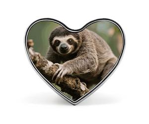 Slow Loris Lapel Pin Heart Metal Brooch Pin with Secure Pinback Fashion Button Badge for Clothing, Hats, Bags Decoration