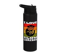Slow Loris Retro I Love Slow Lorises Stainless Steel Insulated Water Bottle