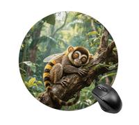 Slow Loris Round Mouse Pad, Cute Non-Slip Rubber Base Desk Mat, Funny Small Mousepad for Office & Gaming, Decorative Computer Accessories for Home Office Desk 7.8 Inch