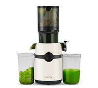 Slow Masticating Juicer, Fretta Cold Press Juicer Machines, with 108mm &1.0L Hopper for Whole Fruits and Vegetables,200W Self Feeding High Yield Juice Extractor,BPA Free Tritan, (Cream white)