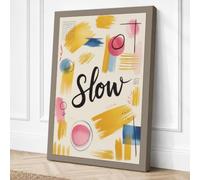 Slow Mindfulness Canvas Wall Art Print 24x16 Inch