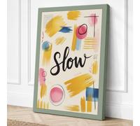 Slow Mindfulness Canvas Wall Art Print 36x24 Inch