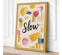 Slow Mindfulness Modern Canvas Wall Art Print 24x16 Inch (61 x 41 cm)