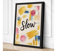Slow Mindfulness Modern Canvas Wall Art Print 24x16 Inch (61 x 41 cm)