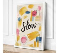 Slow Mindfulness Modern Canvas Wall Art Print 30x20 Inch (76 x 51 cm)