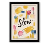 Slow Mindfulness Modern Framed Wall Art Print A3 (42×29.7cm) Black, Wall Decor for Living Room, Bedroom, Office & Home, Ready to Hang, Art Gift
