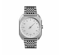 slow Mo 01 - All Silver Steel Dial Unisex Quartz Watch with Silver Dial Analogue Display and Silver Stainless Steel Bracelet