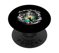 Slow Morning Ritual Society Coffee Percolator Cat Brew PopSockets Adhesive PopGrip