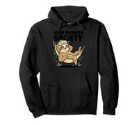 Slow Morning Society Sleepy Sloth Coffee Humor Pullover Hoodie