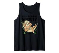 Slow Morning Society Sleepy Sloth Coffee Humor Tank Top