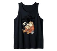 Slow Morning Society Sleepy Sloth Coffee Humor Tank Top