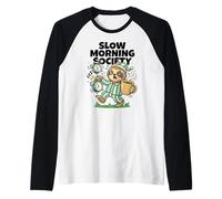 Slow Morning Society Sloth Coffee Person Joke Raglan Baseball Tee