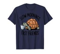 Slow Mornings Coffee Animal Humor Cute Turtle Vibes T-Shirt
