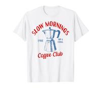 Slow Mornings Coffee Club Barista Value Graphic T-Shirt, Men, White, M
